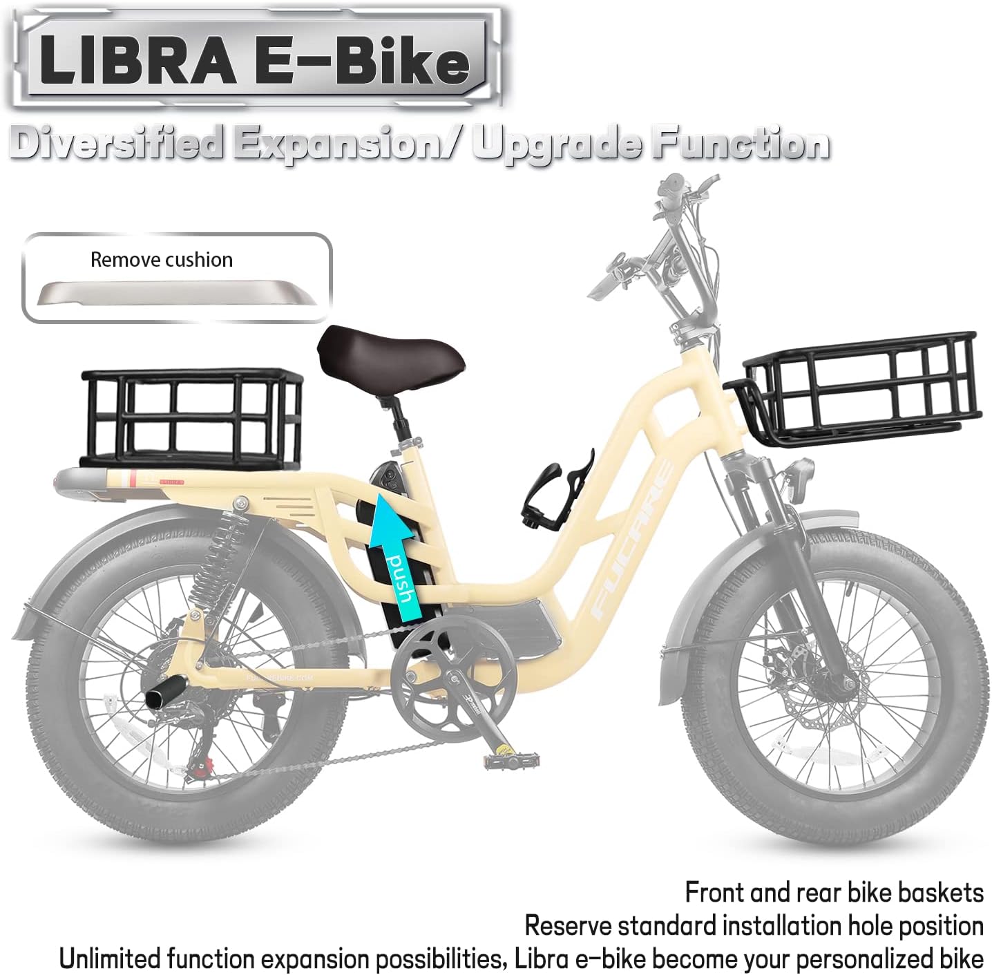 Fucare Libra 750W Electric Bike for Adults 32MPH 48V 20Ah LG Lithium Battery EBike with Full Suspension LCD Color Display 20*4.0 All-Terrain Fat Tire Shimano 7 Speed Snow Commute Electric Bicycles...