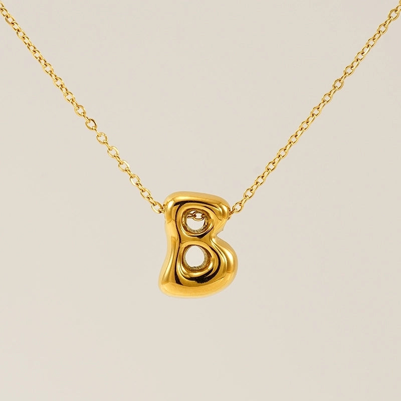 Basic Classic Style Letter 304 Stainless Steel 18K Gold Plated Plating Pendant Necklace