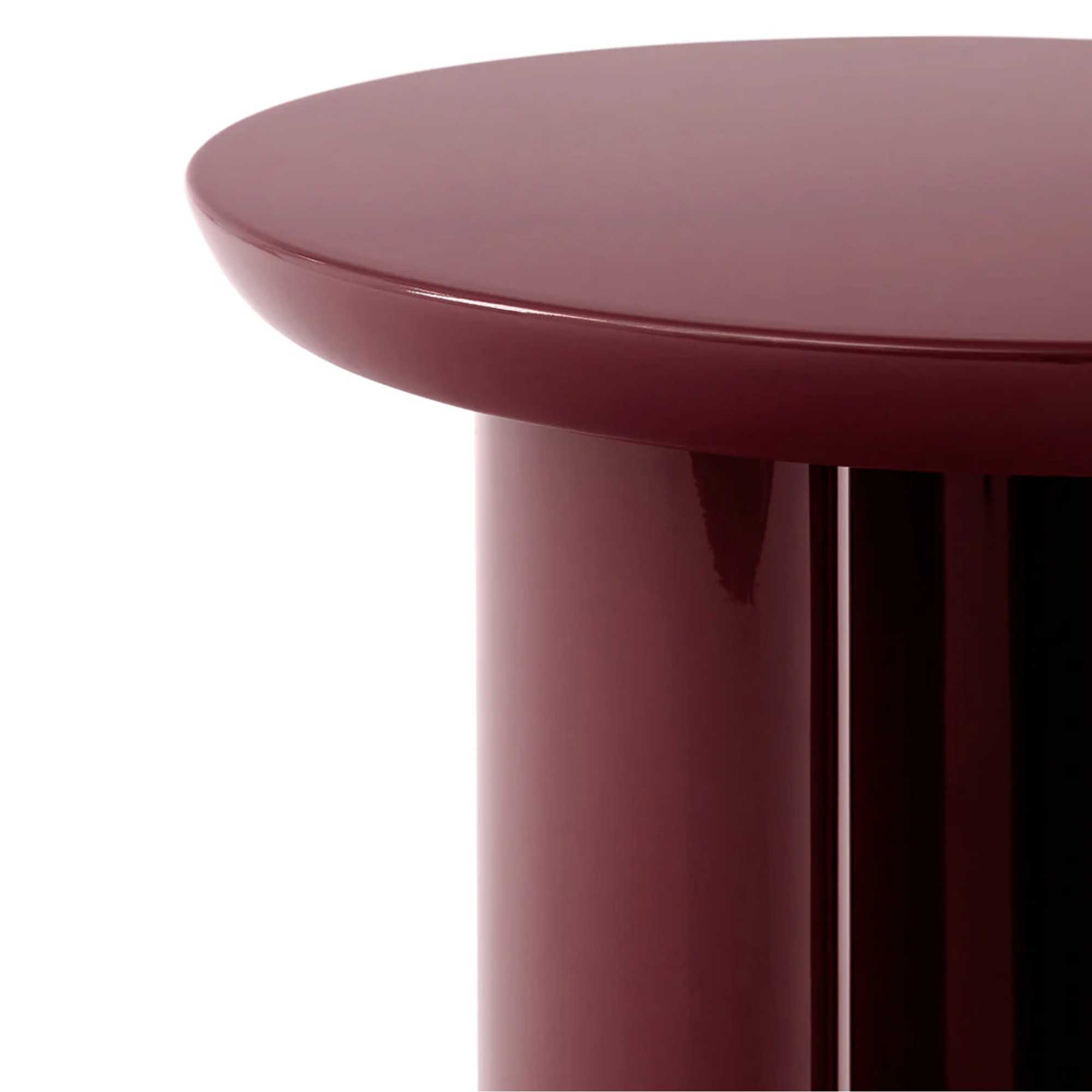 Tung Side Table JA3. Burgundy Red
