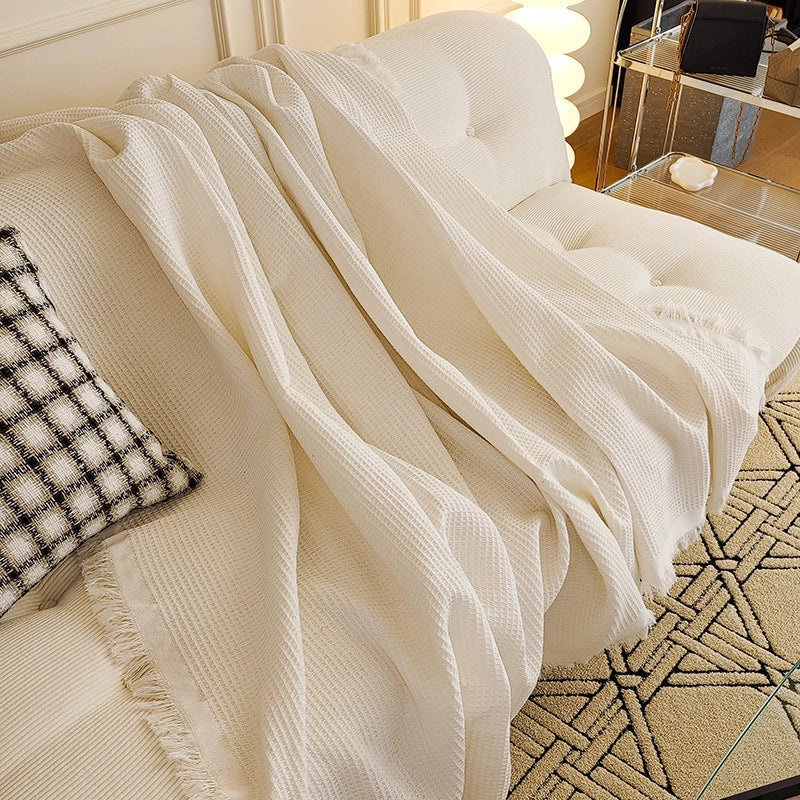 Waffle Sofa Towel Full Cover Cotton Woven Sofa Cushion Four Seasons Universal Sofa Cover Full Cover Universal Cover Towel
