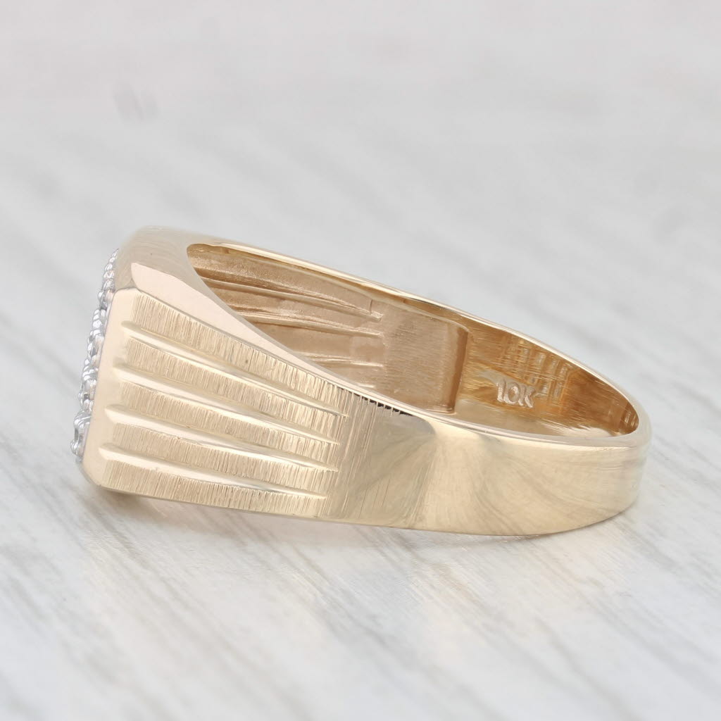 0.16ctw Diamond Men's Ring 10k Yellow Gold Size 13