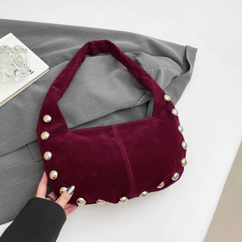 Women's Pu Leather Solid Color Classic Style Dumpling Shape Zipper Shoulder Bag