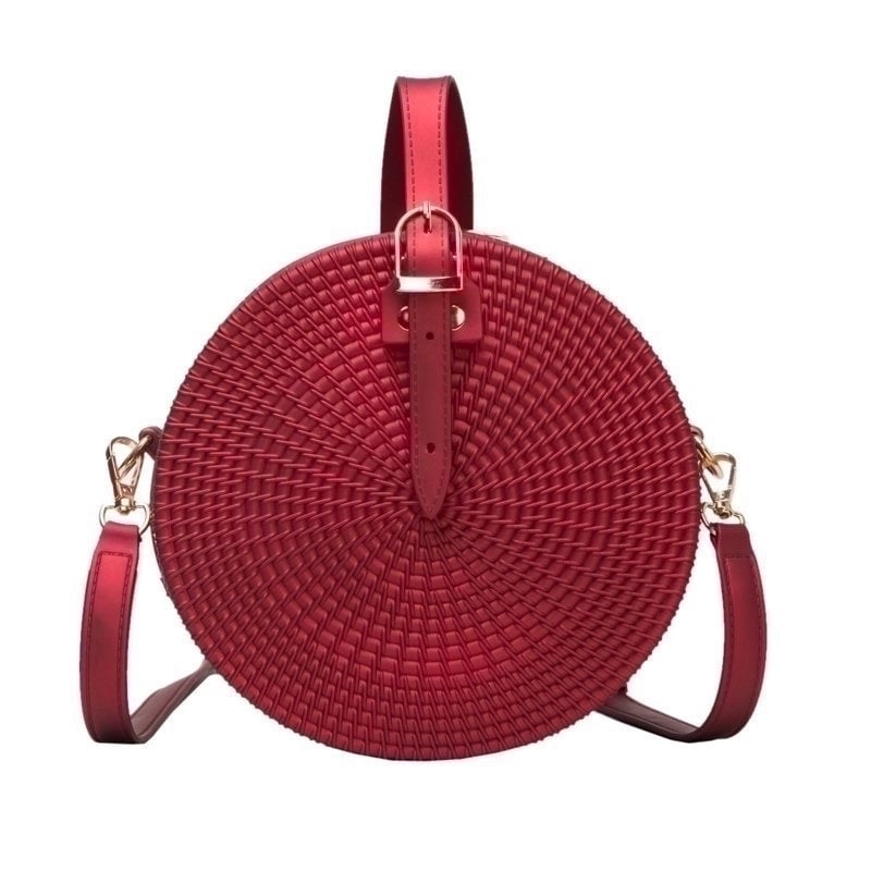 Women's Small Pvc Solid Color Streetwear Zipper Circle Bag