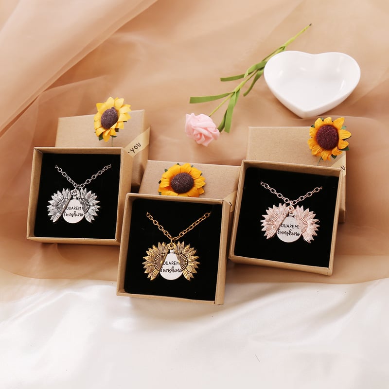 🔥🌞You Are My Sunshine Sunflower Necklace With Gift Box🌻