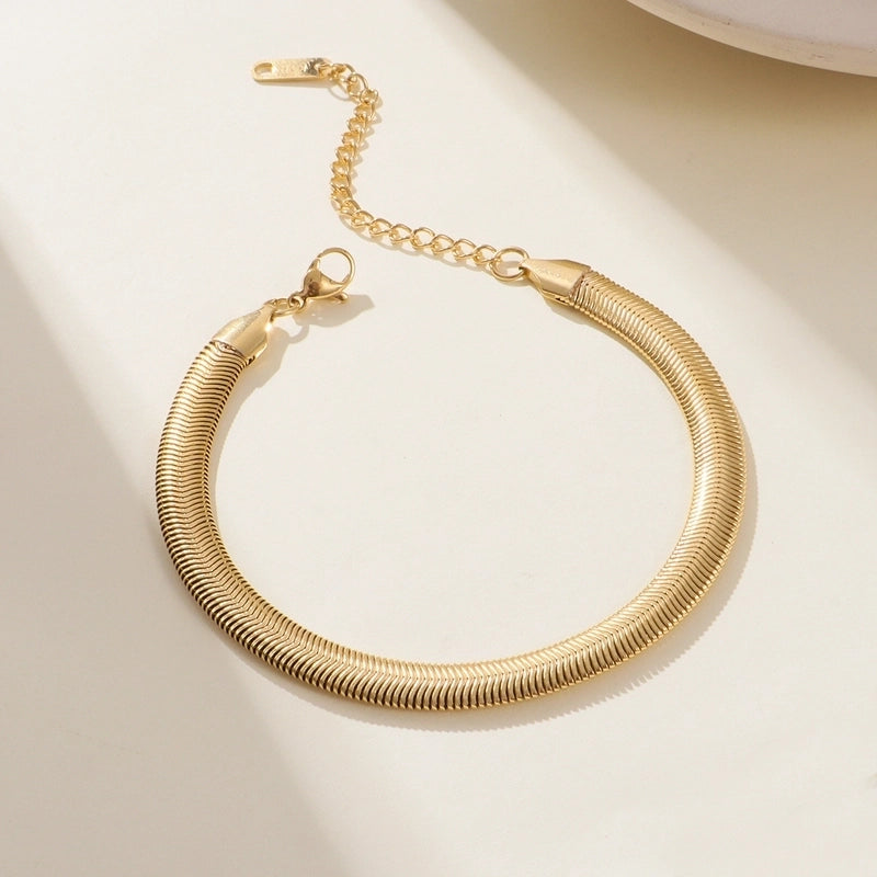 Minimalist Geometric 316L Stainless Steel  18K Gold Plated Bracelets In Bulk