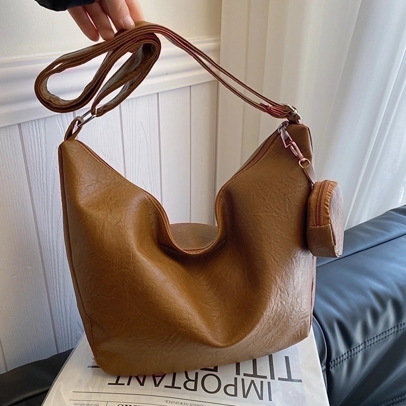 Women's Medium Pu Leather Solid Color Streetwear Zipper Crossbody Bag