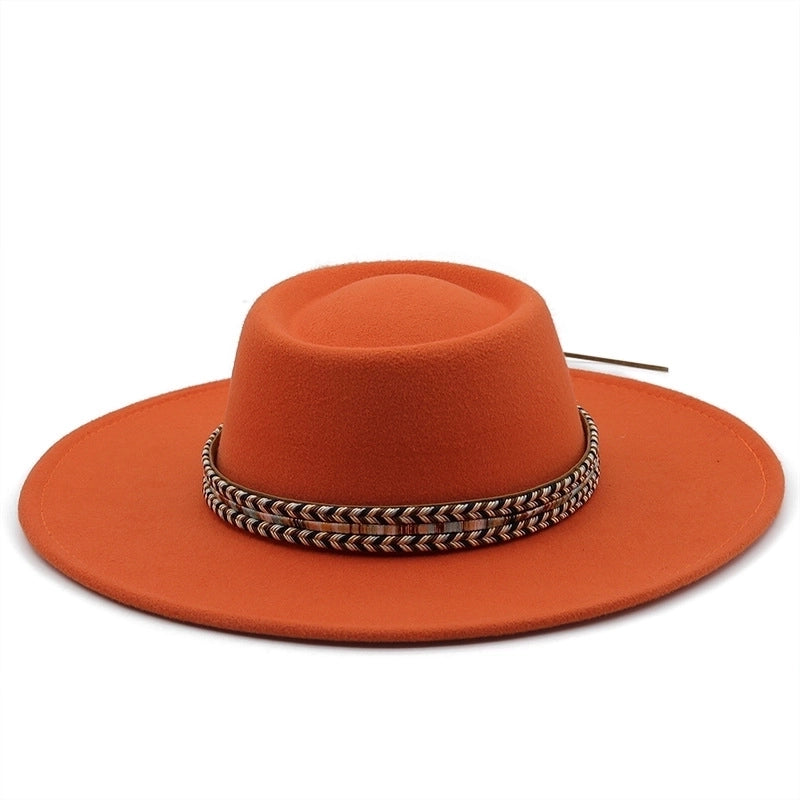 Fashion Ethnic Autumn And Winter Men's And Women's Couple Broad-brimmed Hat