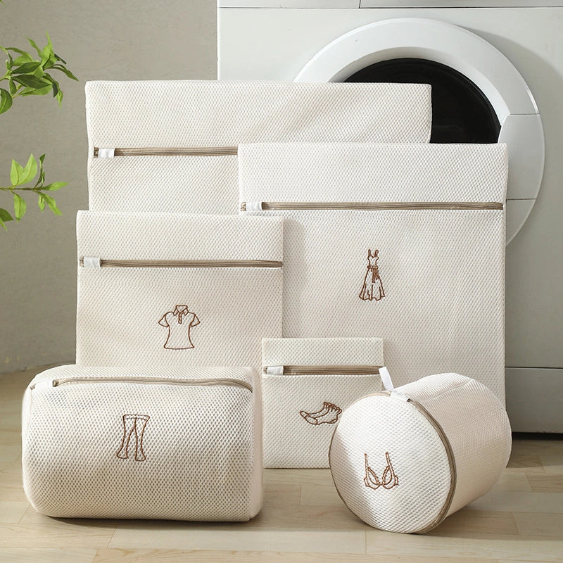 Sandwich Embroidery Laundry Bag Thickened Double-layer Bra Underwear Washing Bag Machine Washing Special Anti-deformation Washing Net Bag