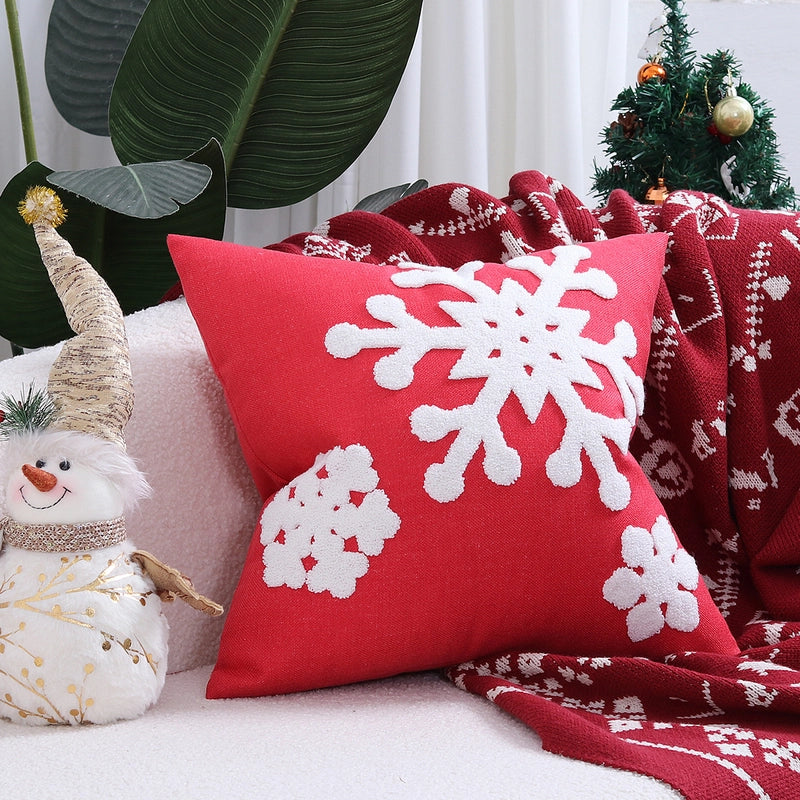 Fashion Christmas Tree Elk Short Plush Pillow Cases