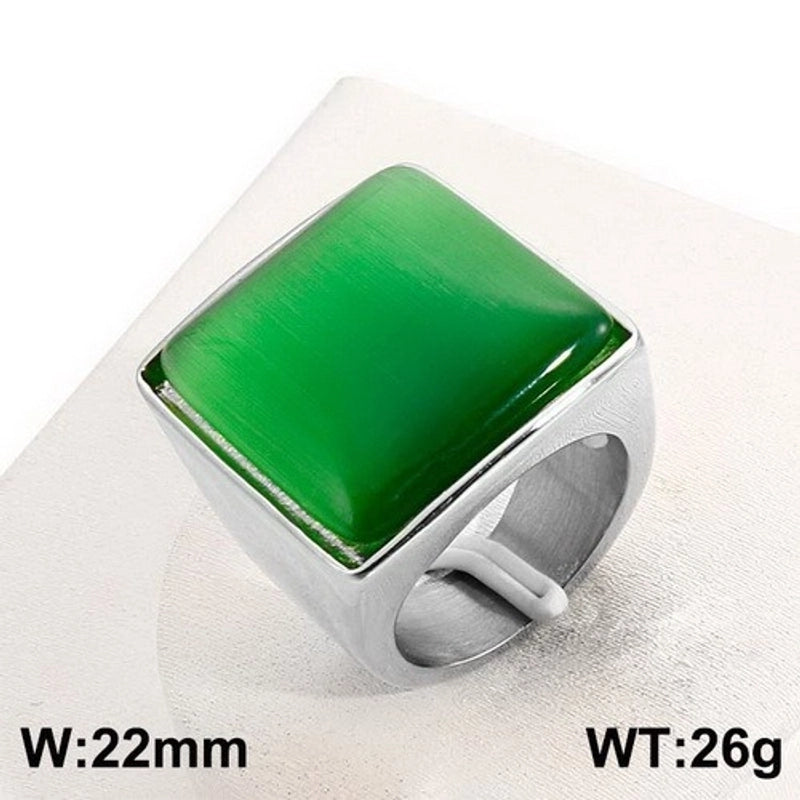 Vintage Style Geometric Square Stainless Steel 18K Gold Plated Plating Rings