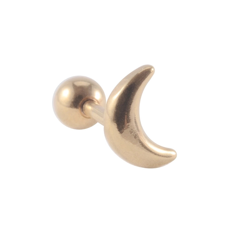 1 Piece Ear Cartilage Rings & Studs Casual Elegant Vacation Star Moon 304 Stainless Steel Plating 18K Gold Plated Lip Rings Ear Cartilage Rings & Studs