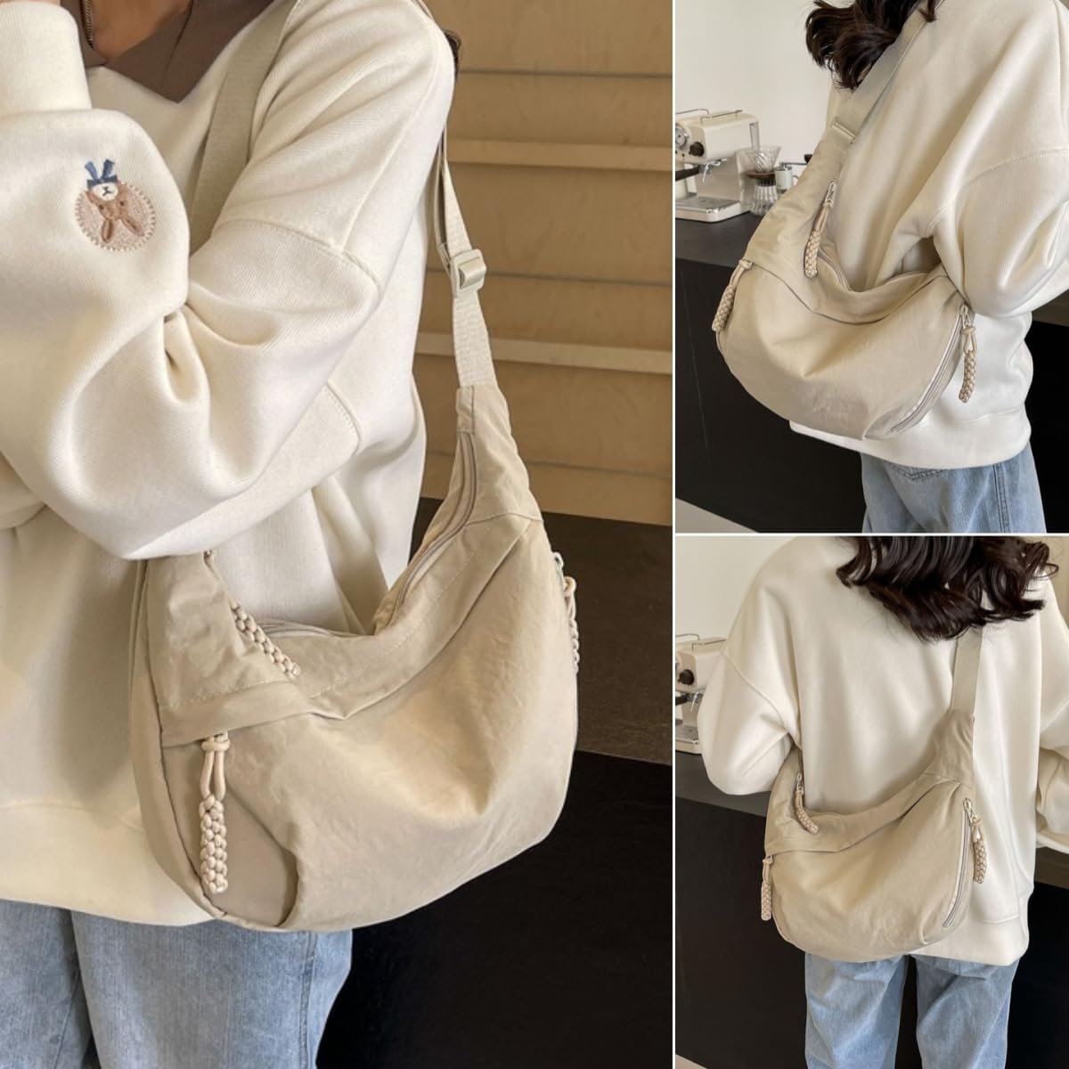 🎉Limited Offer Just ￡9.98😍Designer Direct Sales👜Women's Fashion Plain Colour Crossbody Hobo Bag