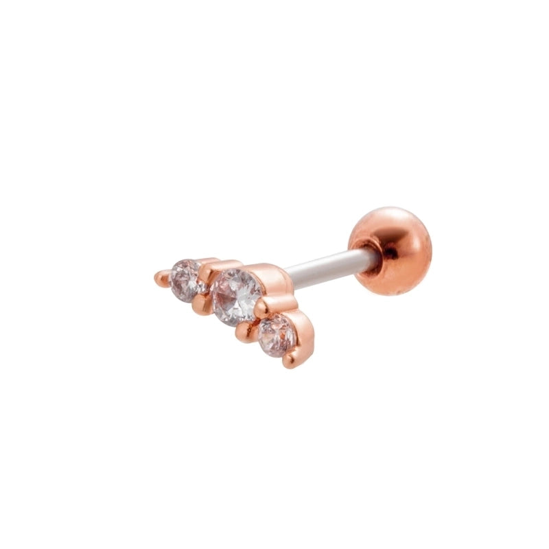 1 Piece Ear Cartilage Rings & Studs Sweet Heart Shape Flower 316L Stainless Steel  Copper Plating Inlay Zircon Ear Cartilage Rings & Studs