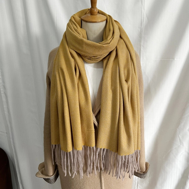 Unisex Sweet Minimalist Solid Color Imitation Cashmere Polyester Scarf