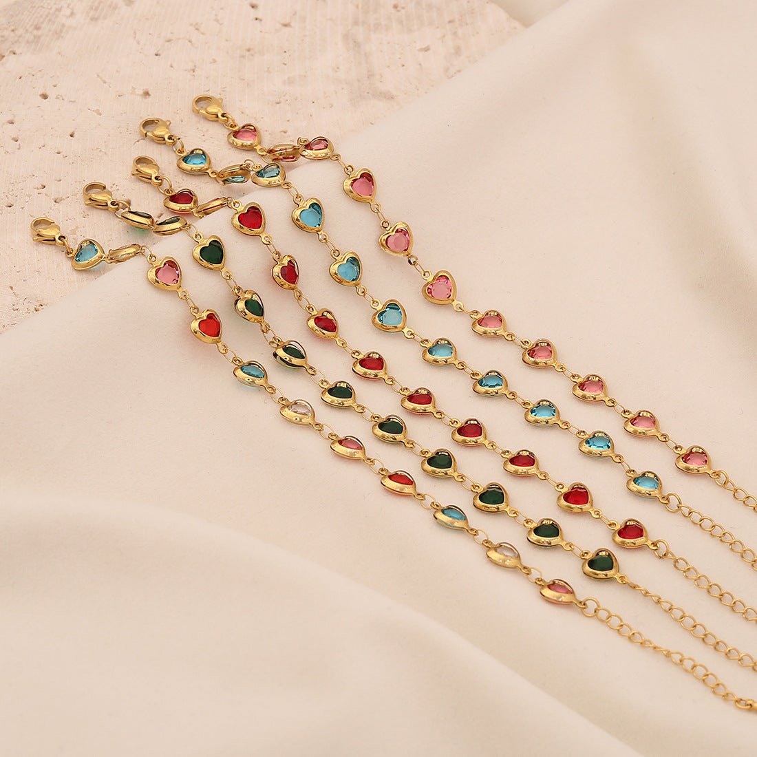 Fashionable Colorful Love Stainless Steel Bracelet Ins Trendy Titanium Steel Jewelry B634