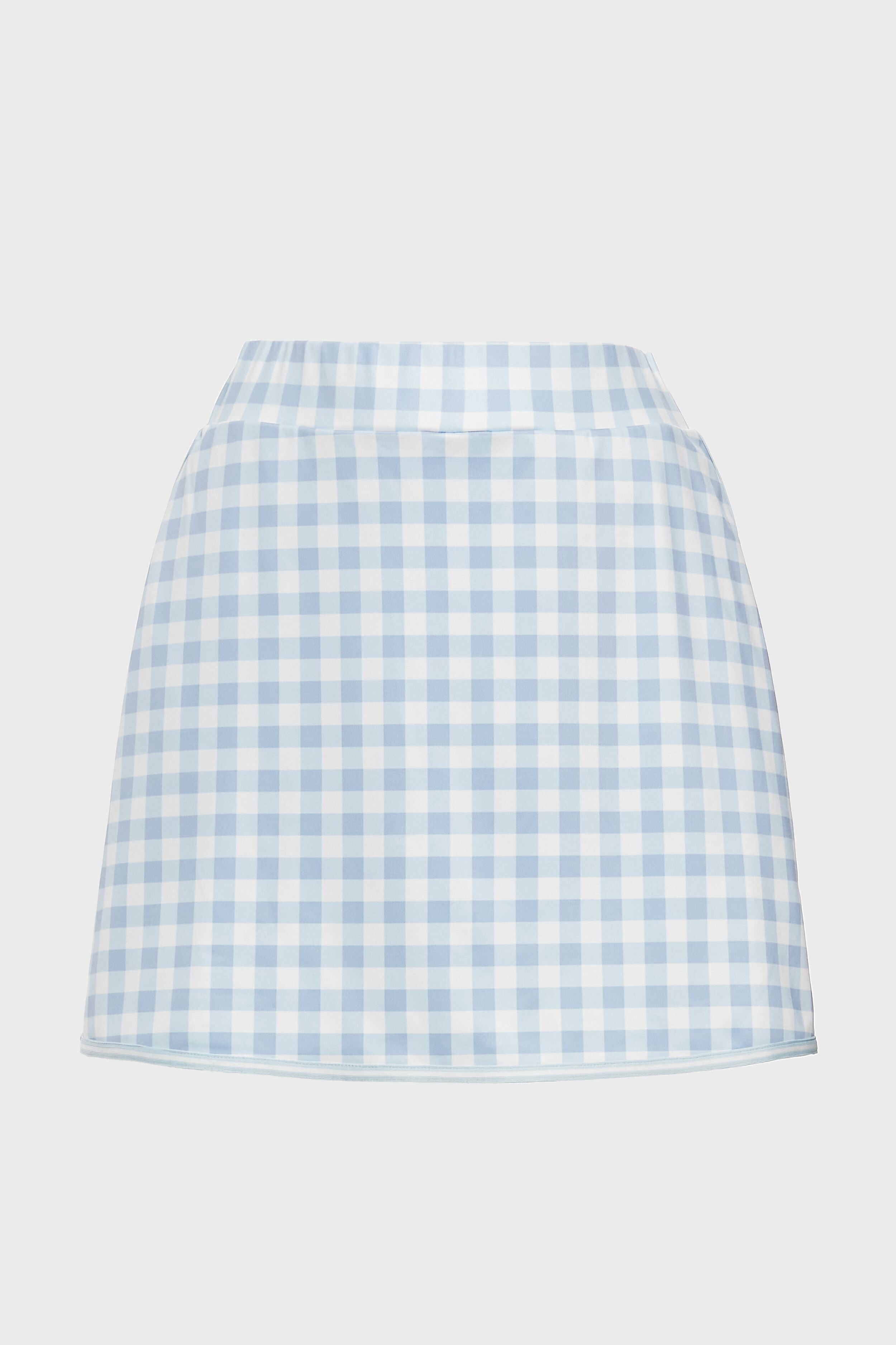 Light Blue Gingham 16 Inch Karrie Golf Skirt