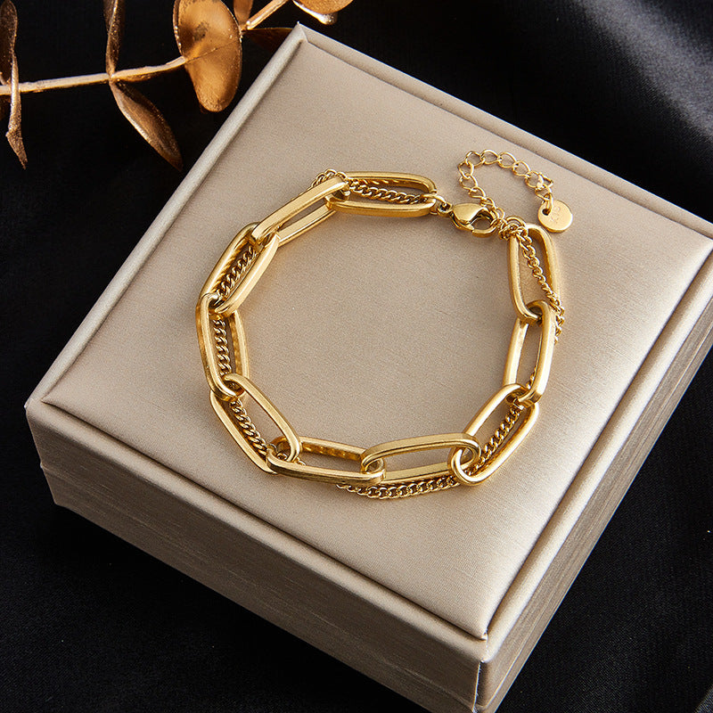 Women Chain Titanium Steel Electroplating Bracelets