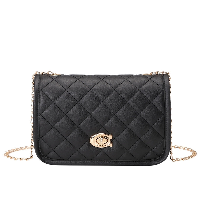 Women's Small Pu Leather Solid Color Basic Classic Style Square Flip Cover Crossbody Bag