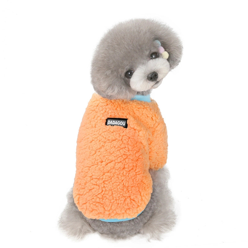 Pet Clothes Dog Clothes Autumn And Winter Clothes Teddy Small Dog Pet Clothing Autumn And Winter  Five-color Candy Fleece