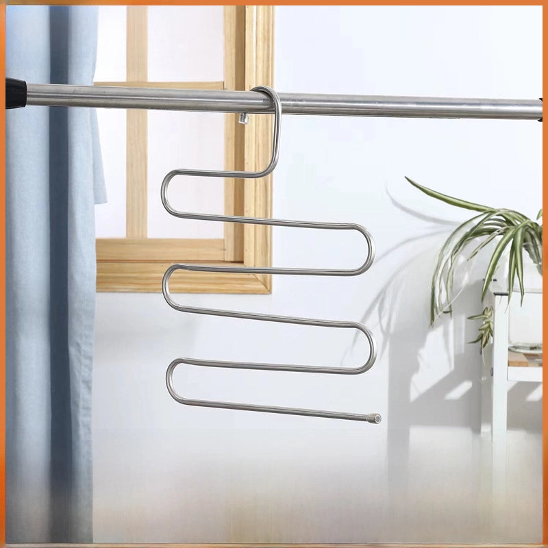 Stainless Steel S-shaped Pants Rack Multi-layer Pants Rack Snake-shaped Pants Rack Waterproof Rust-free Multifunctional Easy Storage