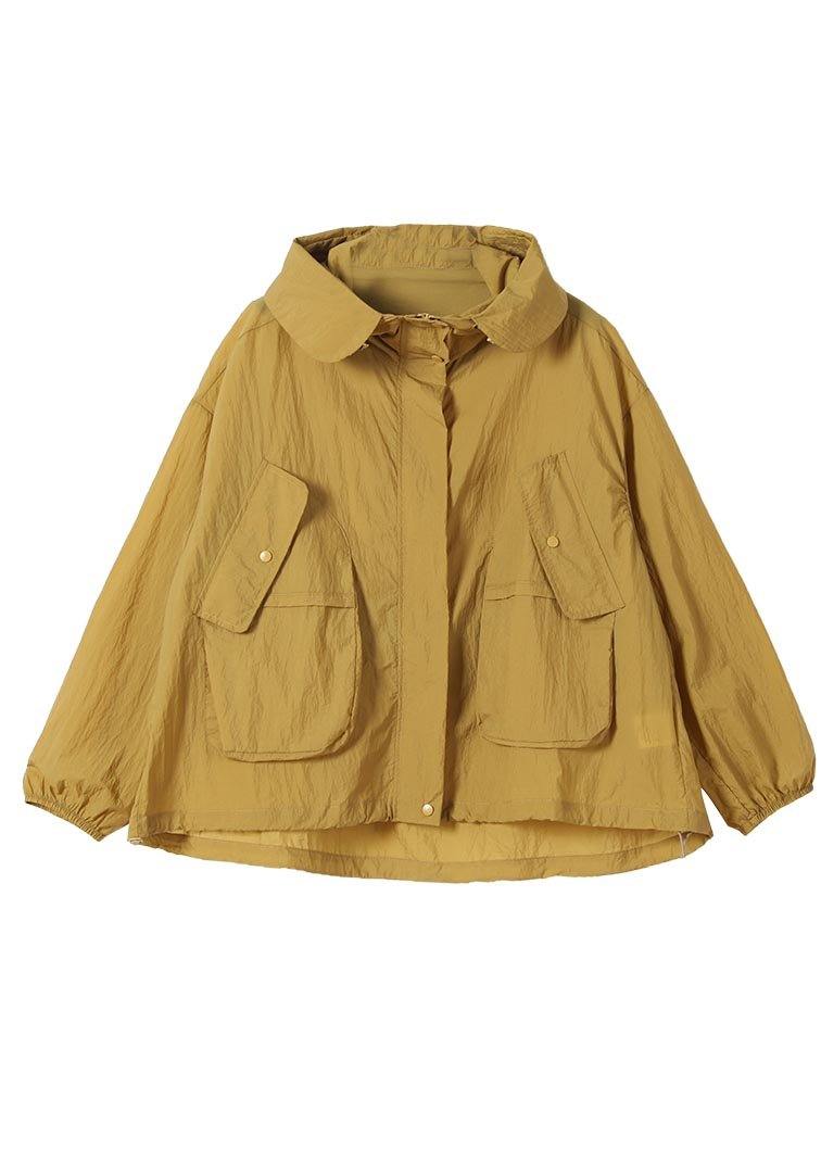 Elegant Yellow Loose UPF 50+ Coat Jacket Hoodie Coat Summer