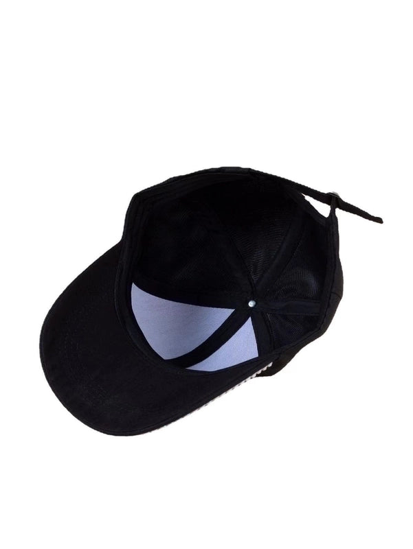 Women's Basic Minimalist Butterfly Rhinestone Curved Eaves Baseball Cap