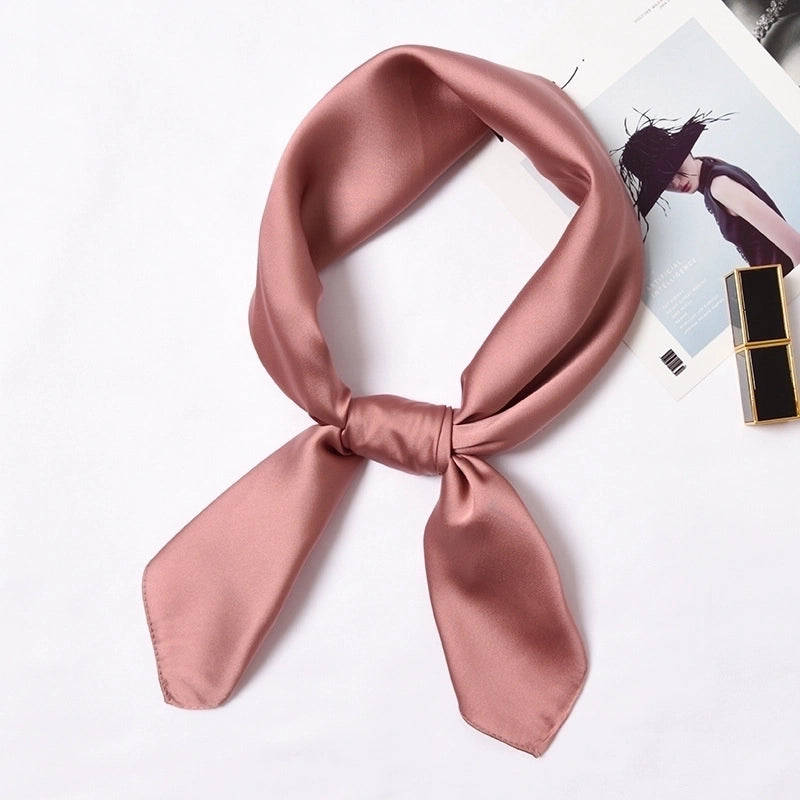 Women's Minimalist Solid Color Satin Silk Scarves