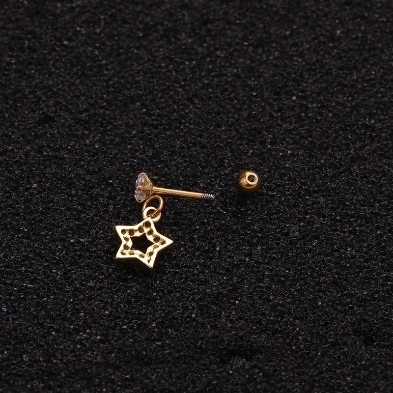 Ear Cartilage Rings & Studs Fashion Pentagram Copper