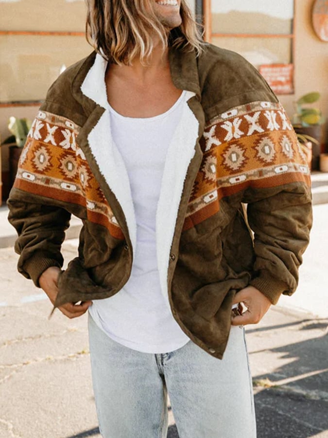 Men's retro ethnic style western cotton coat