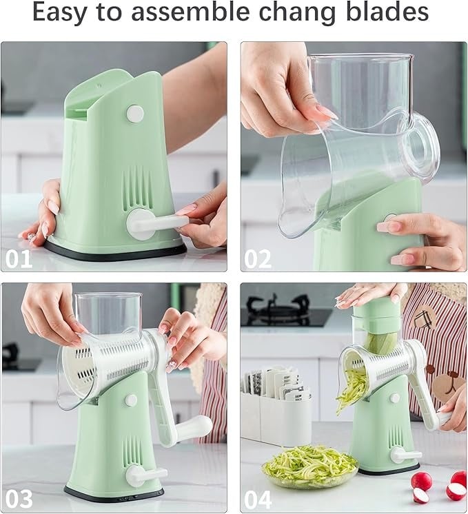 🔥🔥HOT SAVE-49% OFF🔥🔥5 in 1 Rotary Cheese Grater Vegetable Slicer