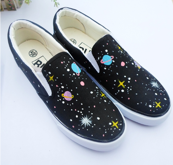 Harajuku Galaxy Hand-Painted Canvas Shoes KF10080