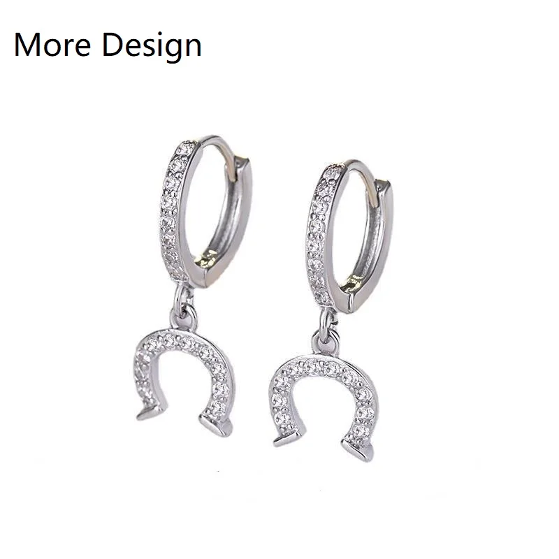 Famous Popular Brands CC Horseshoe Stud Earrings Double Letter C Drop Earrings Designer Fashion Earrings for Women