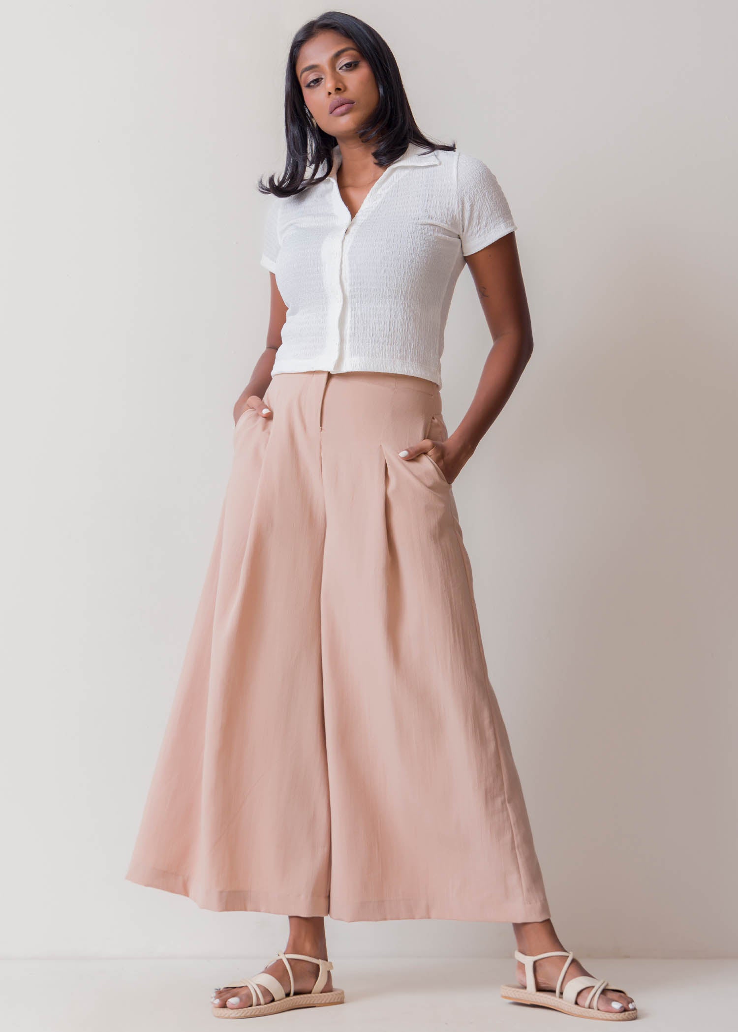 Wide Leg Pant With Pleats