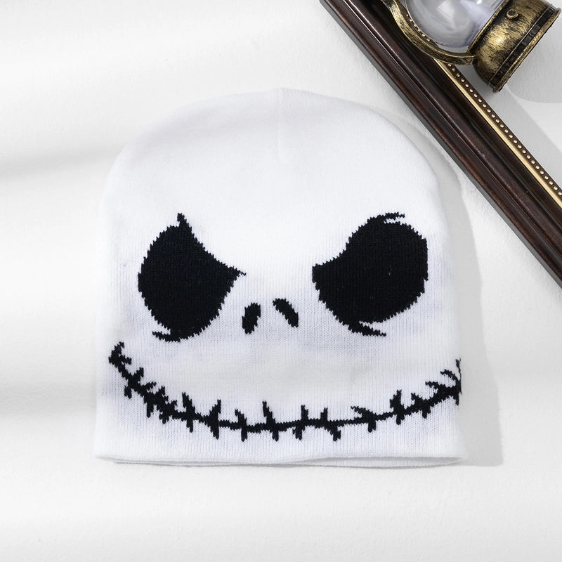 Unisex Retro Funny Halloween Pattern Ghost Wool Cap