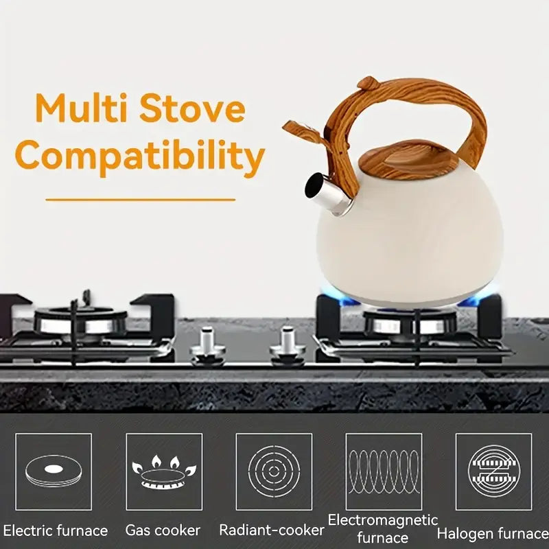 3L STAINLESS STEEL WHISTLE KETTLE FOR GAS & INDUCTION COOKERS