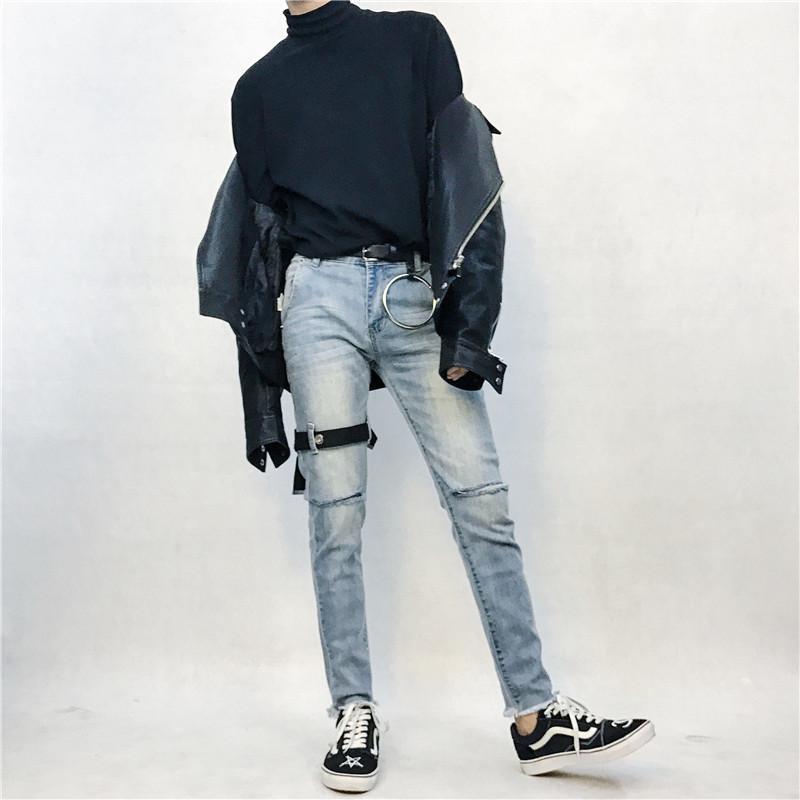 Strapped Steel Ring Jeans
