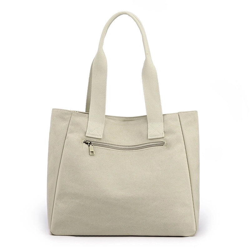 Women's Canvas Solid Color Streetwear Square Open Shoulder Bag