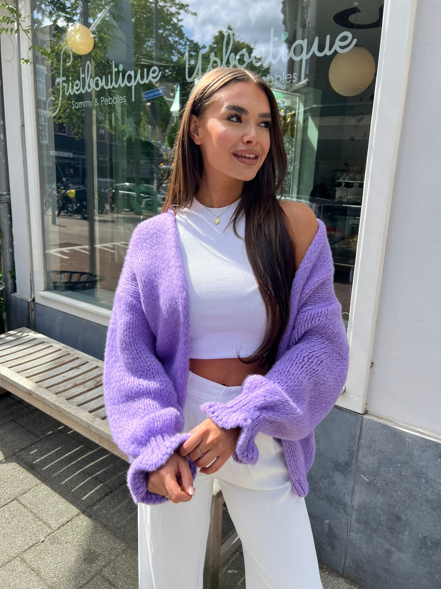 Kiki ruffle vest purple