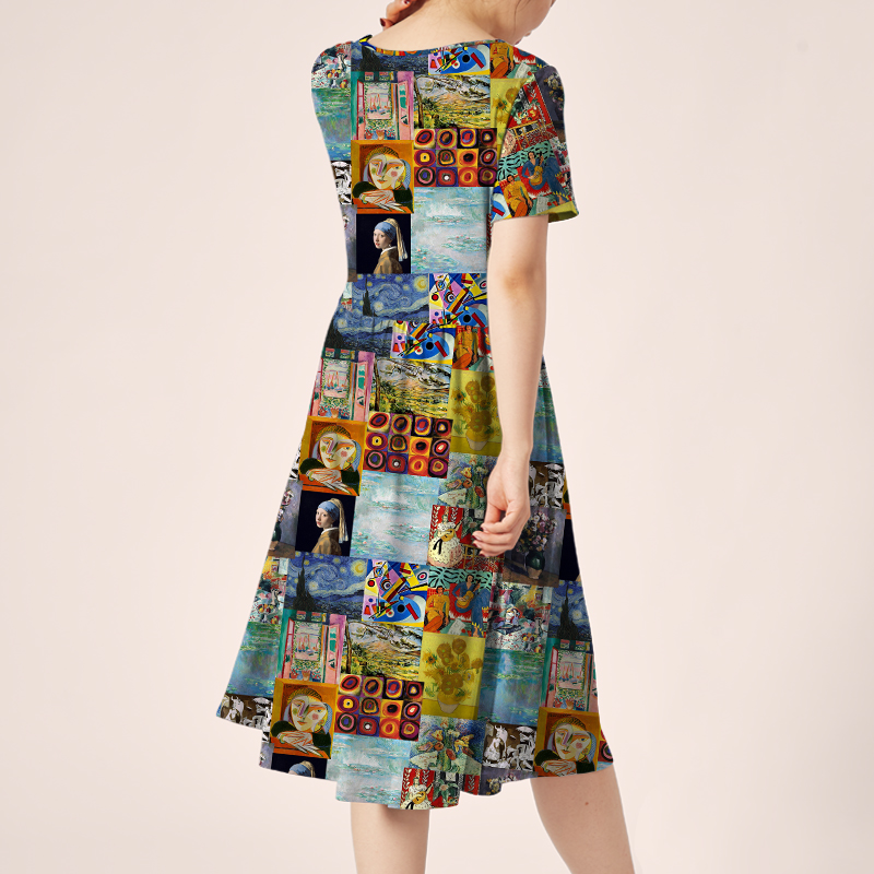 Falling Into The Ocean Of Art Teacher Printed One Piece Dress