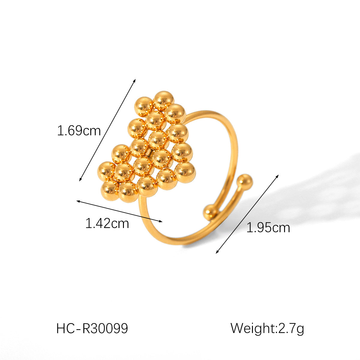 Shell Love Stainless Steel Ring Female Pearl Open Ring Titanium Steel Ring