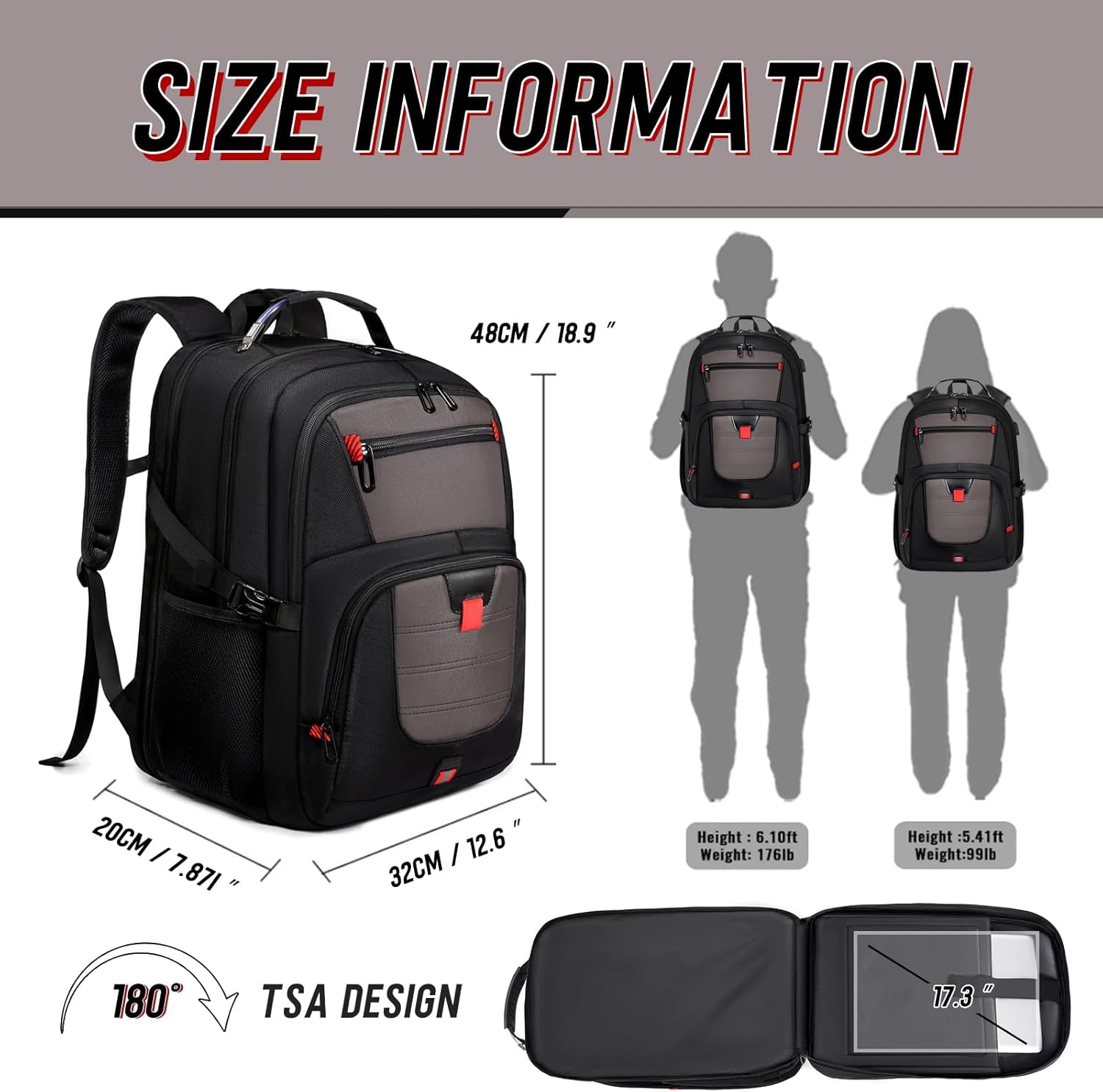 Z-MGKISS Travel Backpack, 50L Extra Large Travel Laptop backpack, Travel Backpack for Men Women with TSA Airline Approved Luggage Bussiness Backpack, Black