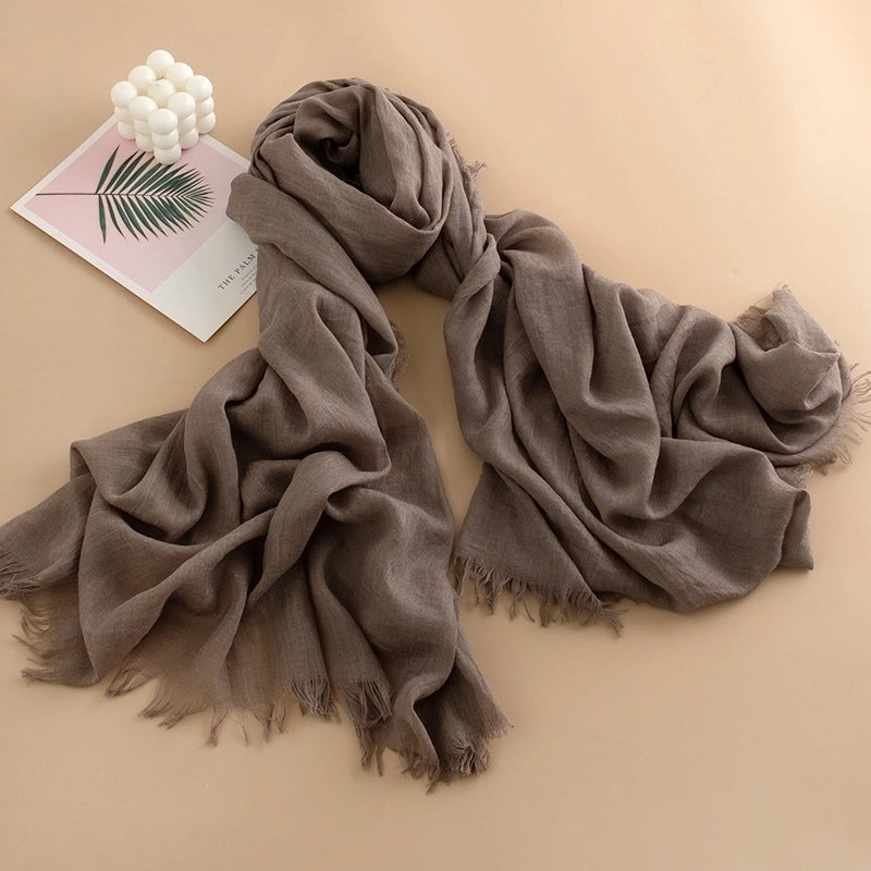 Spring And Summer New Solid Color Thin Scarf High Sense Female All-Matching Long Air Conditioning Shawl Sunscreen Scarf Scarf