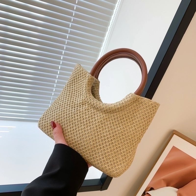 Women's All Seasons Straw Fashion Clutch Bag Tote Bag