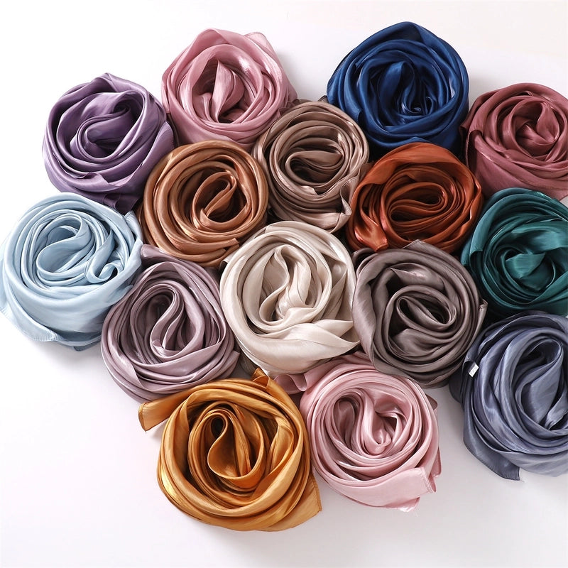 Spring And Summer New Thin Soft Shiny Satin Scarf Female Malay Indonesian Long Scarf Scarf Sun Protection Shawl