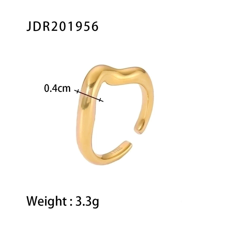 Fashion Geometric 304 Stainless Steel Plating Open Ring