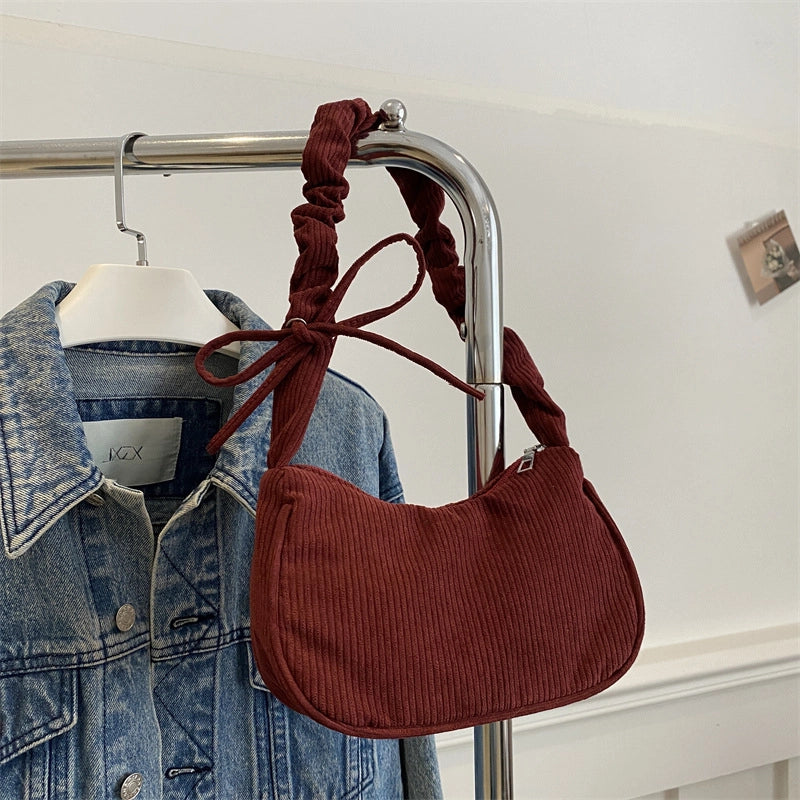Women's Medium Canvas Leopard Streetwear Sewing Thread Square Zipper Underarm Bag