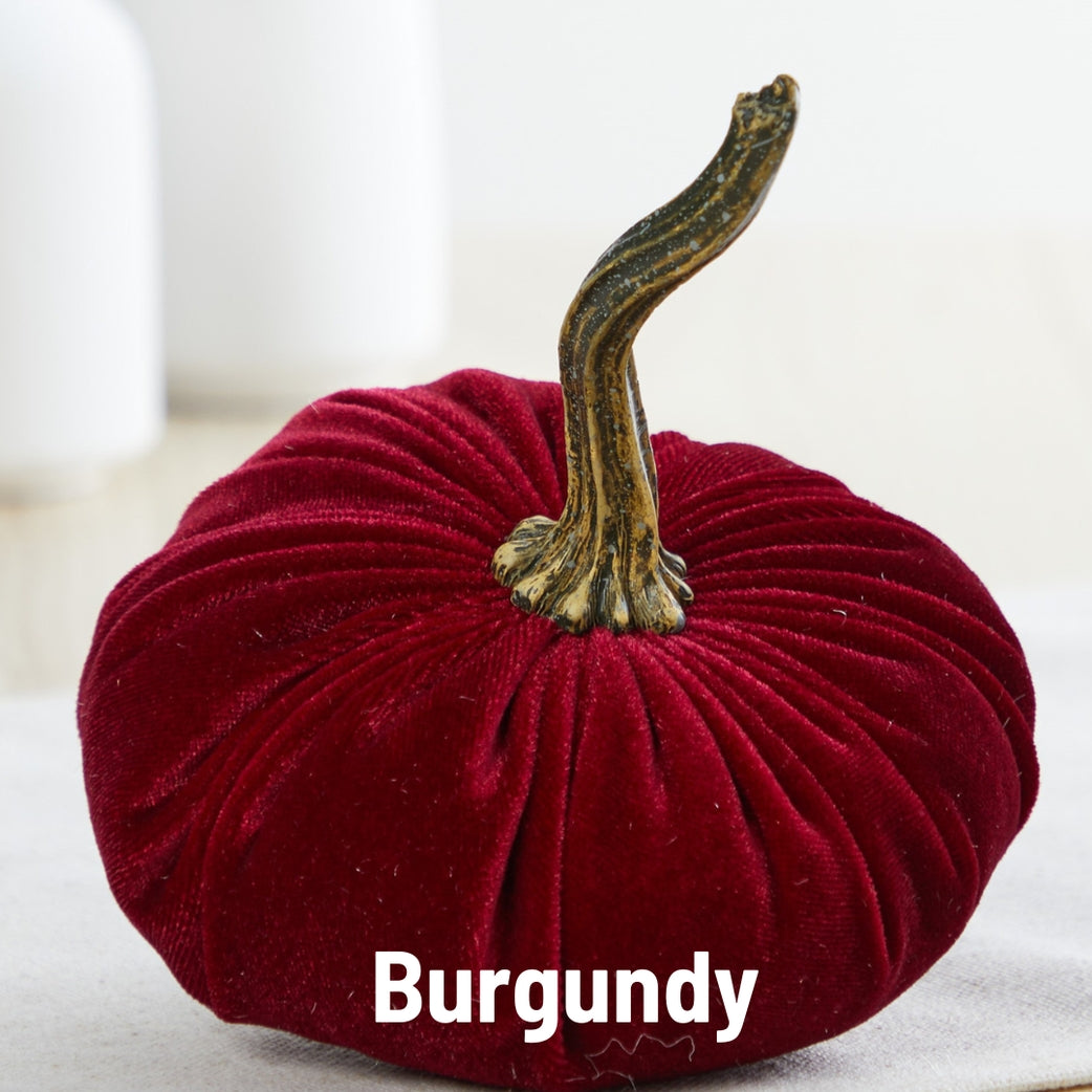 Burgundy Velvet Pumpkins