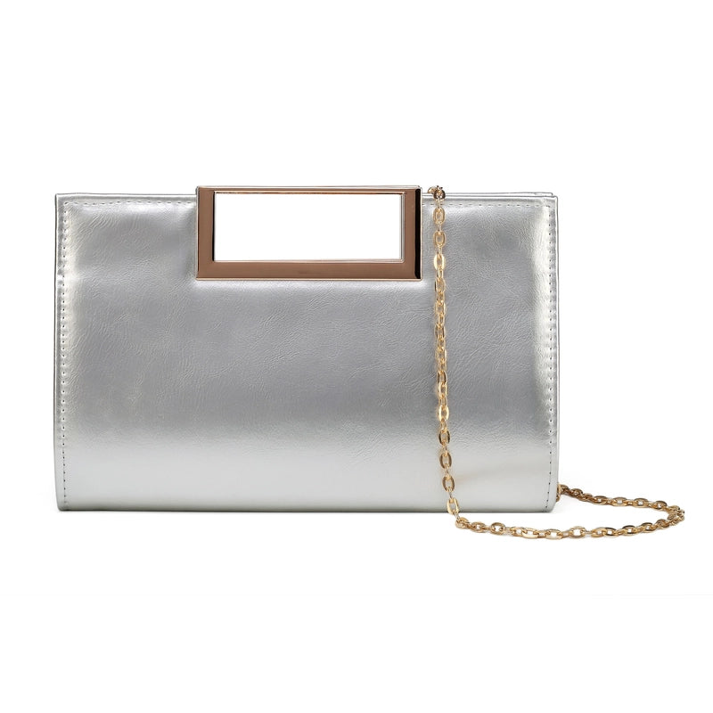 New PU Women Hand Bag Simple Square Buckle Hardware Hand Crosbody Bag