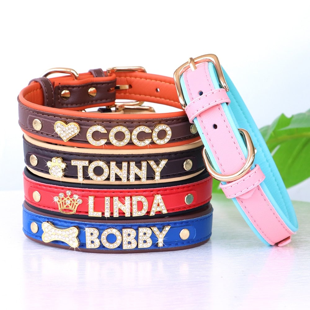 Personalized Rhinestone Dog Cat Collar
