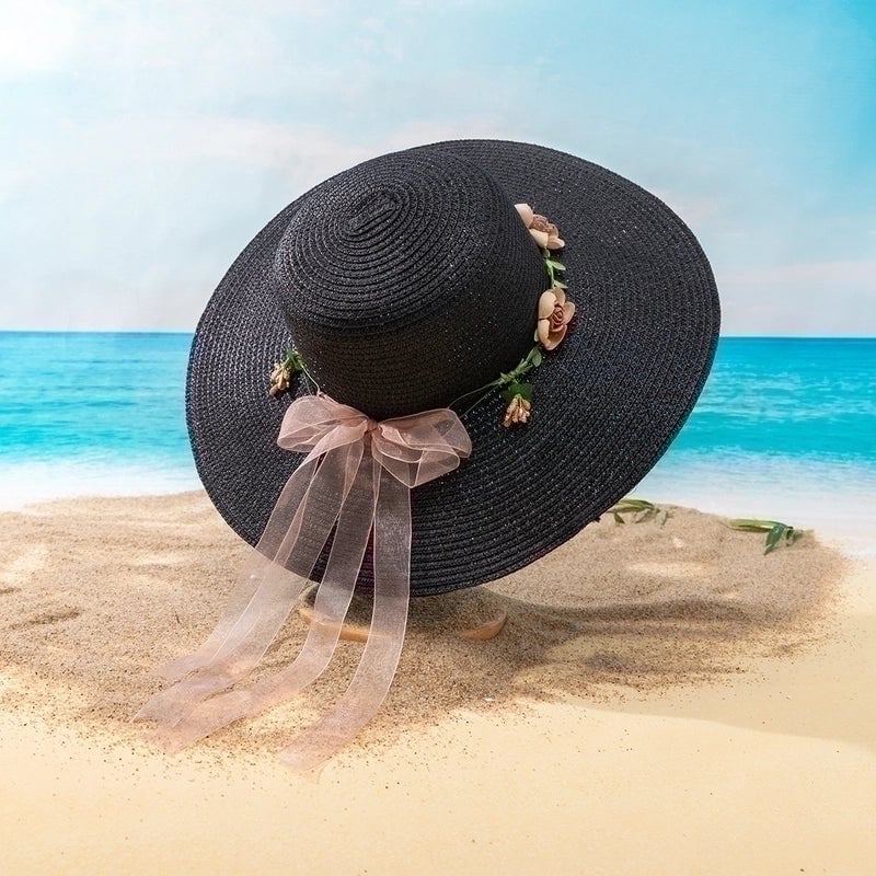 Unisex Fashion Flowers Straw Hat